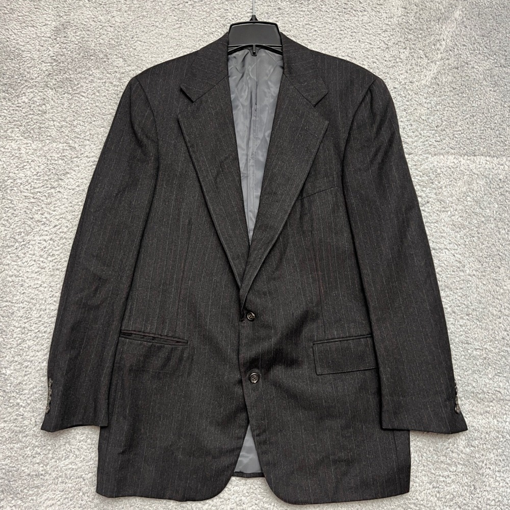 Polo Ralph Lauren Blazer Mens‎ 46R Charcoal Grey Pinstripe 2-Button Sport Coat